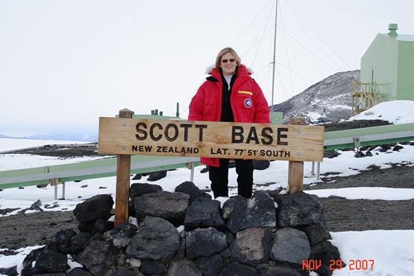 Kathy Sullivan at  Scott Base Antarctic research facility.